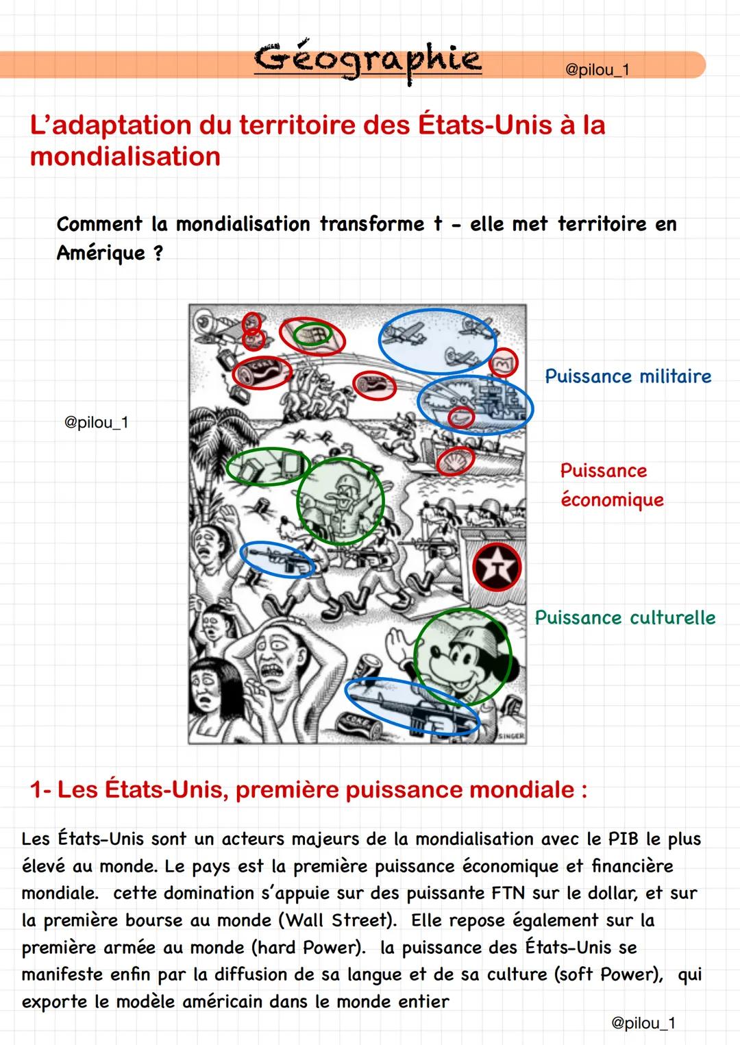 Géographie
@pilou_1
L'adaptation du territoire des États-Unis à la
mondialisation

Comment la mondialisation transformet elle met territoire