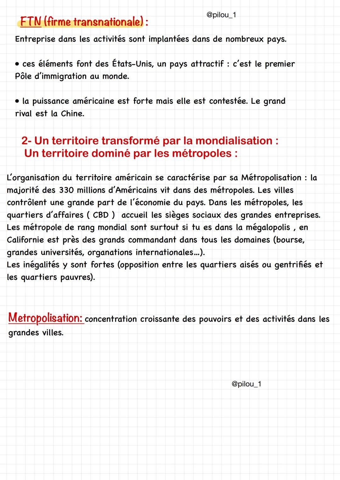 Géographie
@pilou_1
L'adaptation du territoire des États-Unis à la
mondialisation

Comment la mondialisation transformet elle met territoire