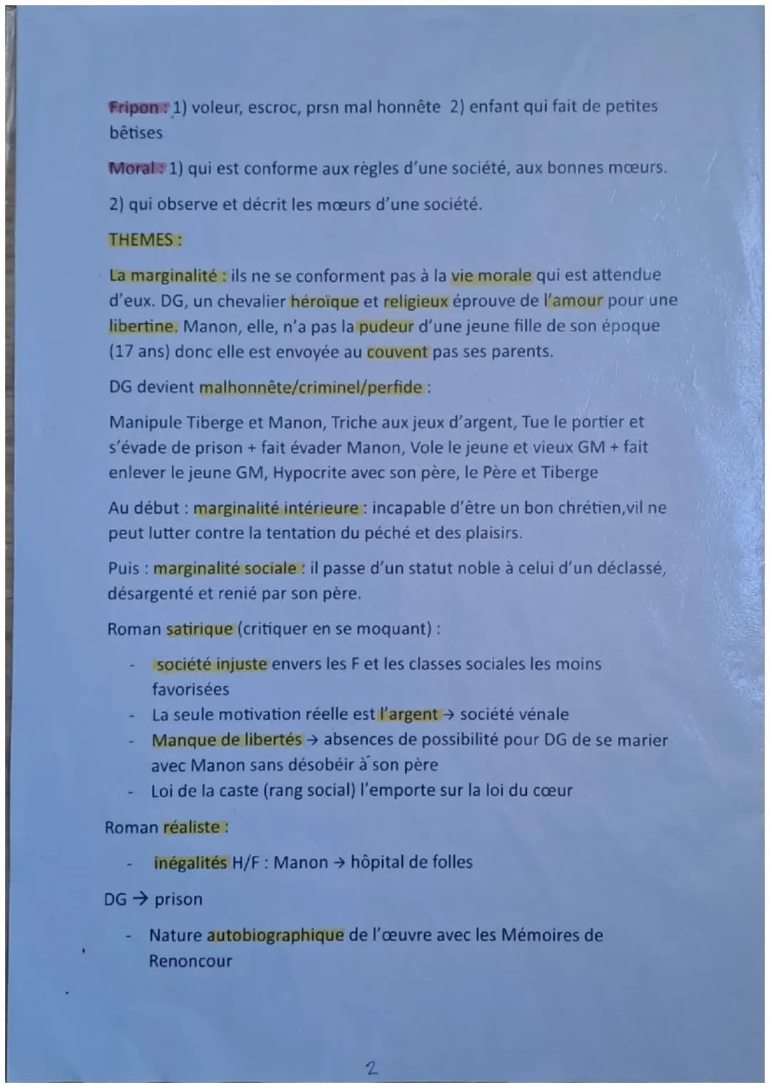 MANON LESCAUT
PARCOURS: personnages en marge, plaisirs du romanesque
ACCROCHES:
<< il existe un certain nombre d'œuvres littéraires dont le 