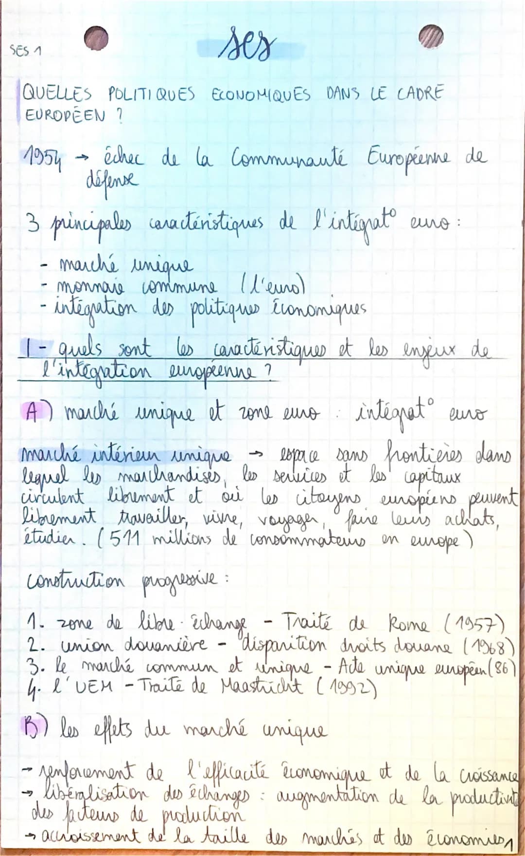 ses
QUELLES POLITIQUES ECONOMIQUES DANS LE CADRE
EUROPÉEN ?
1954
SES 1
échec de la Communauté Européenne de
défense
3 principales caractéris