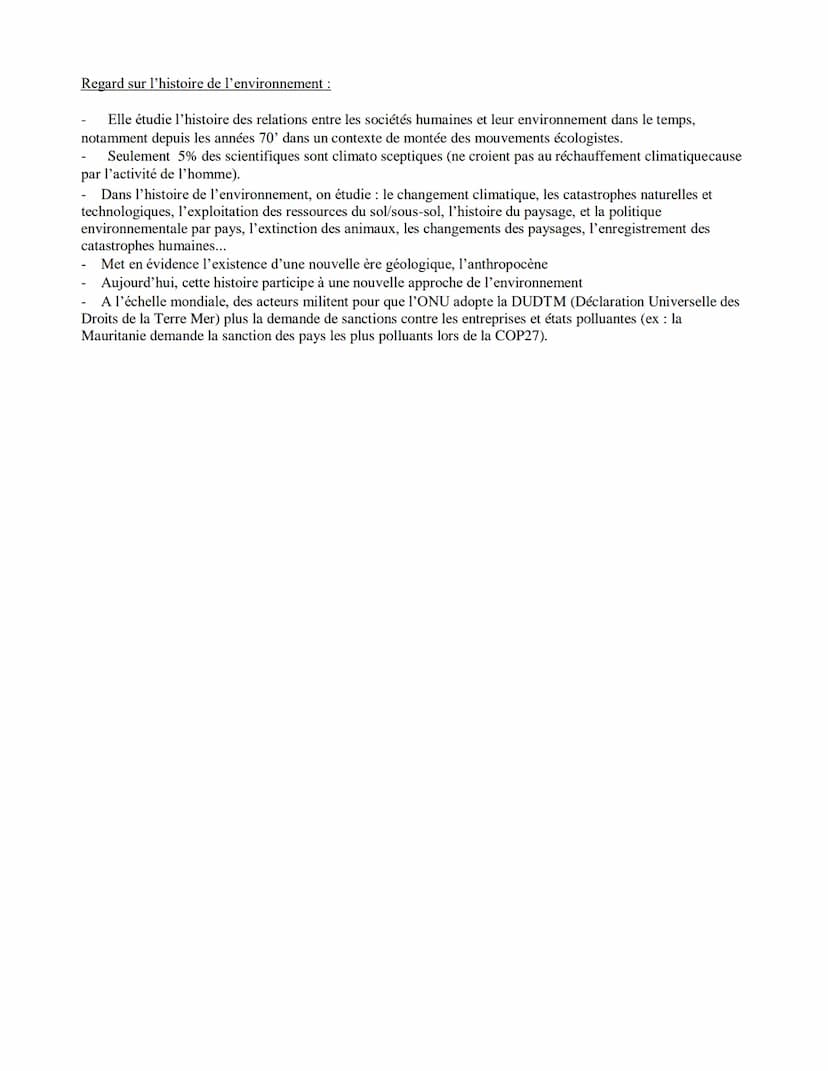 Introduction : Qu'est-ce que l'environnement ?
Citation + définition de l'environnement :
- << Les forêts précèdent les peuples les déserts 