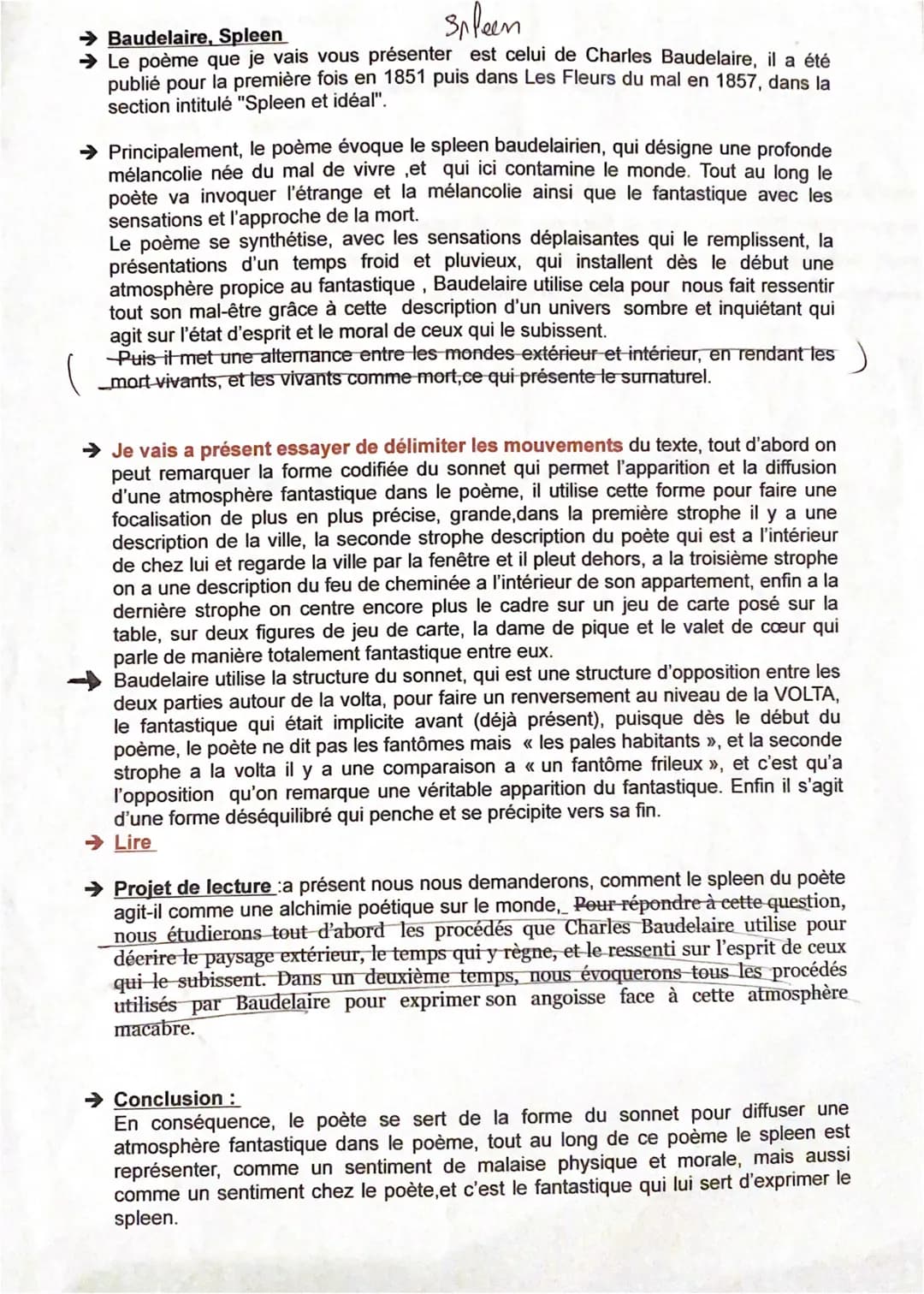 spleen
→Baudelaire, Spleen
→ Le poème que je vais vous présenter est celui de Charles Baudelaire, il a été
publié pour la première fois en 1