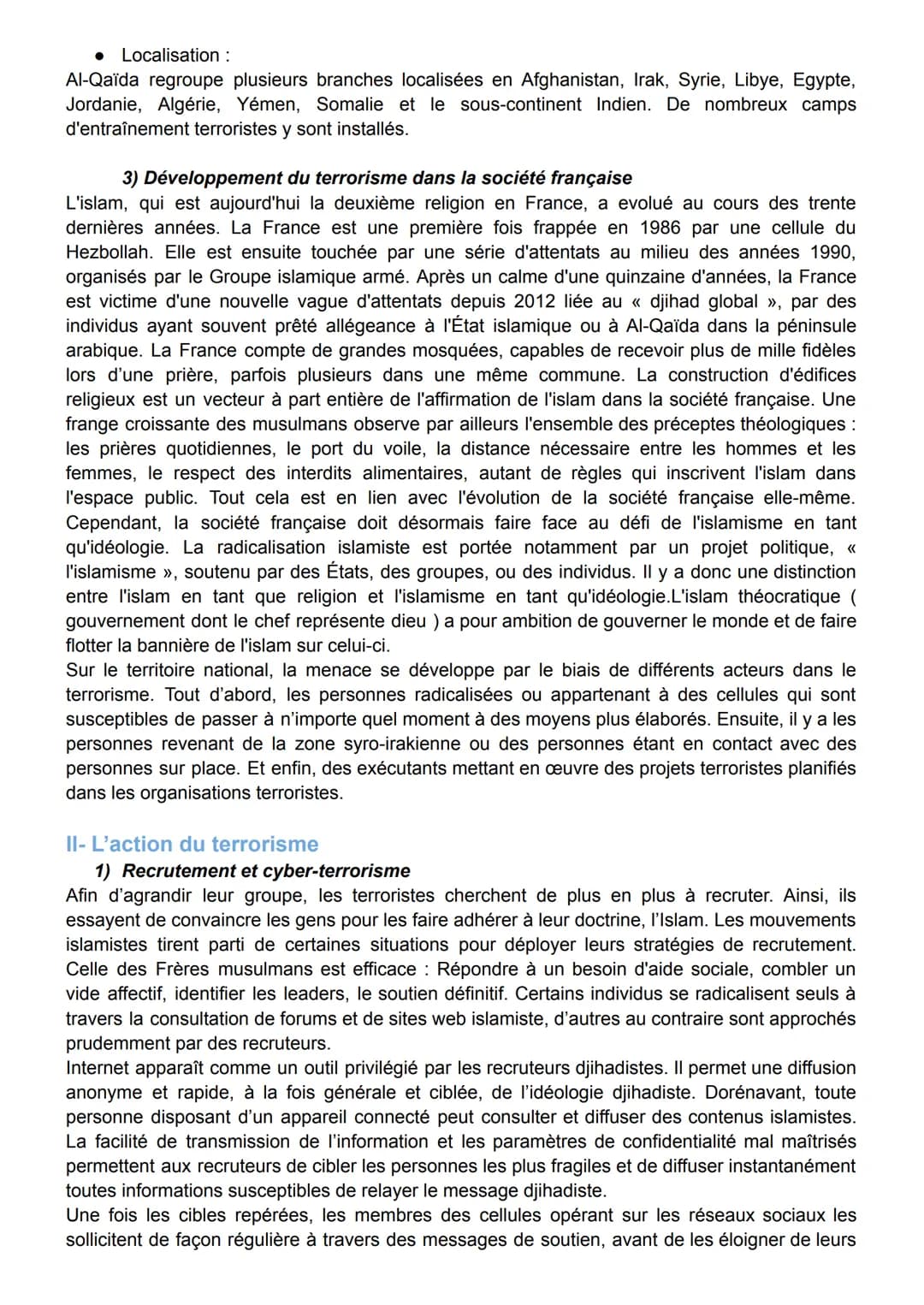 2nde Corail, 18/02/2021
Introduction :
Le terrorisme islamiste Le terrorisme se définit comme l'emploi de la terreur à des fins politiques, 