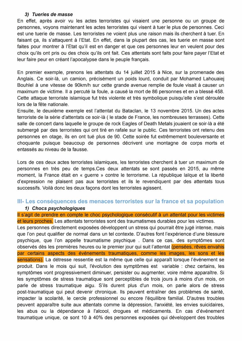 2nde Corail, 18/02/2021
Introduction :
Le terrorisme islamiste Le terrorisme se définit comme l'emploi de la terreur à des fins politiques, 