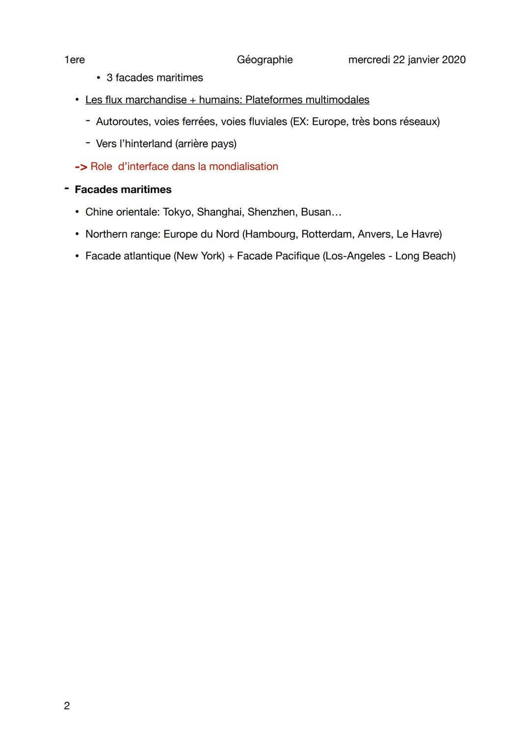 1ere

Les littoraux

Sujet

Géographie

mercredi 22 janvier 2020

- Phénomène Liturbanisation (l'urbanisation des littoraux) => 40% de la po