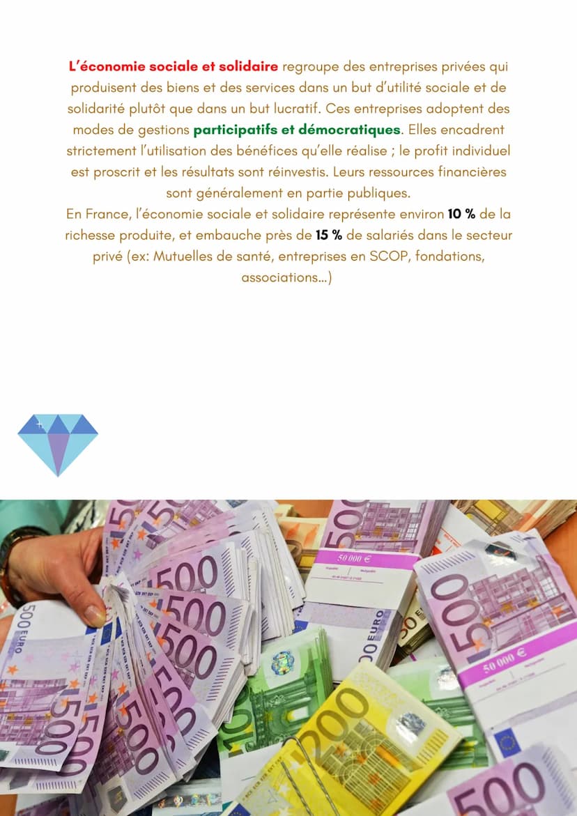 Les richesses
Biens et services
Il existe deux types de richesses :
-la production de biens. Un bien peut être stocké et consommé au
moment 