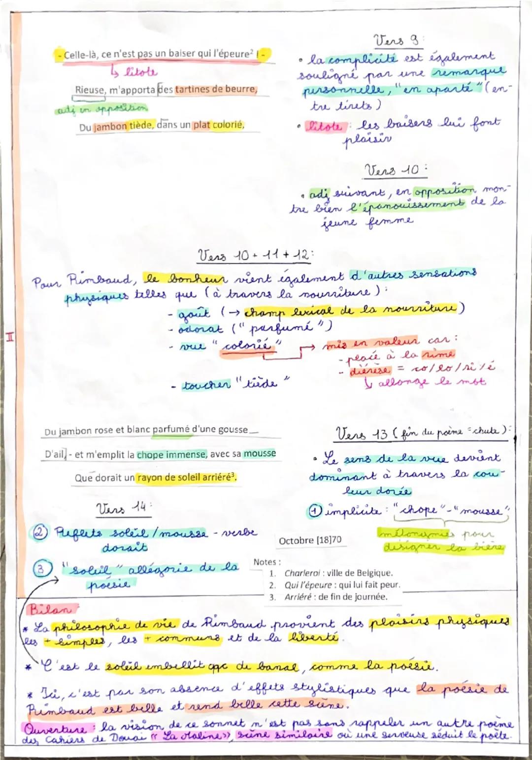 Objet d'étude
Séquena 1
La psérie du XIX ime au XXI eme siicle
<< Les cahiers de Douai" d'Arthur Rimbaud
Ledure linéaire n°1: "Au Cabaret-ve