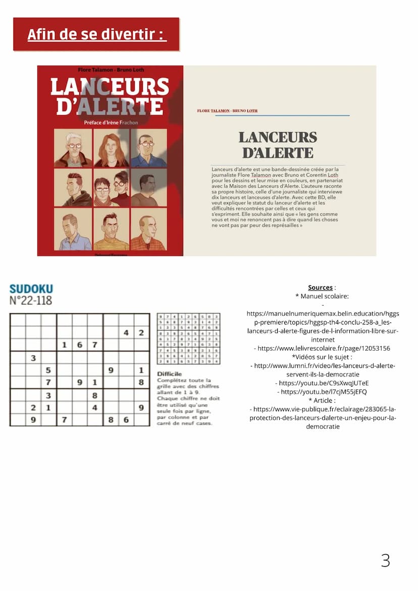 20 Mai, 2022
L'ACTU DES JEUN'S
LANCEUR D'ALERTE
BUREL Carla; FORESTIER Sarah
Un lanceur d'alerte c'est
une personne qui, dans le
contexte de