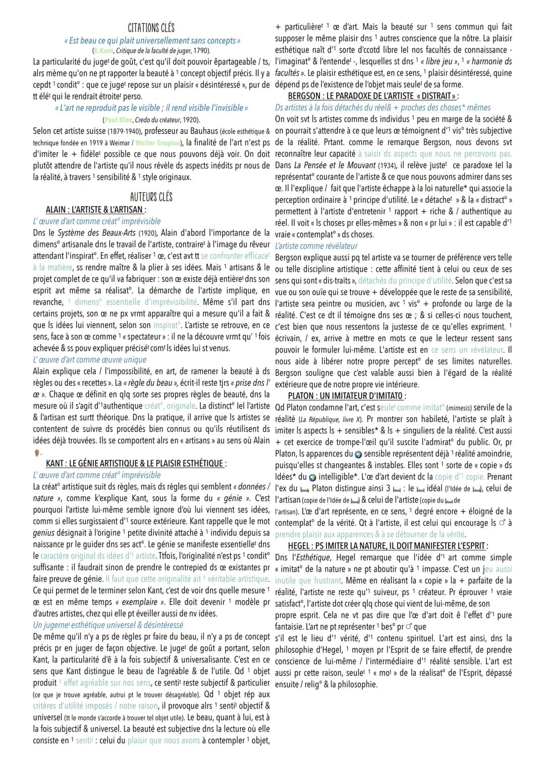 L'art
PHILOSOPHIE-NOTION 1
Du latin ars, qui traduit le grec teknê, l'art désigne à 1ère le savoir-faire.
Ainsi, au sens large << les arts »