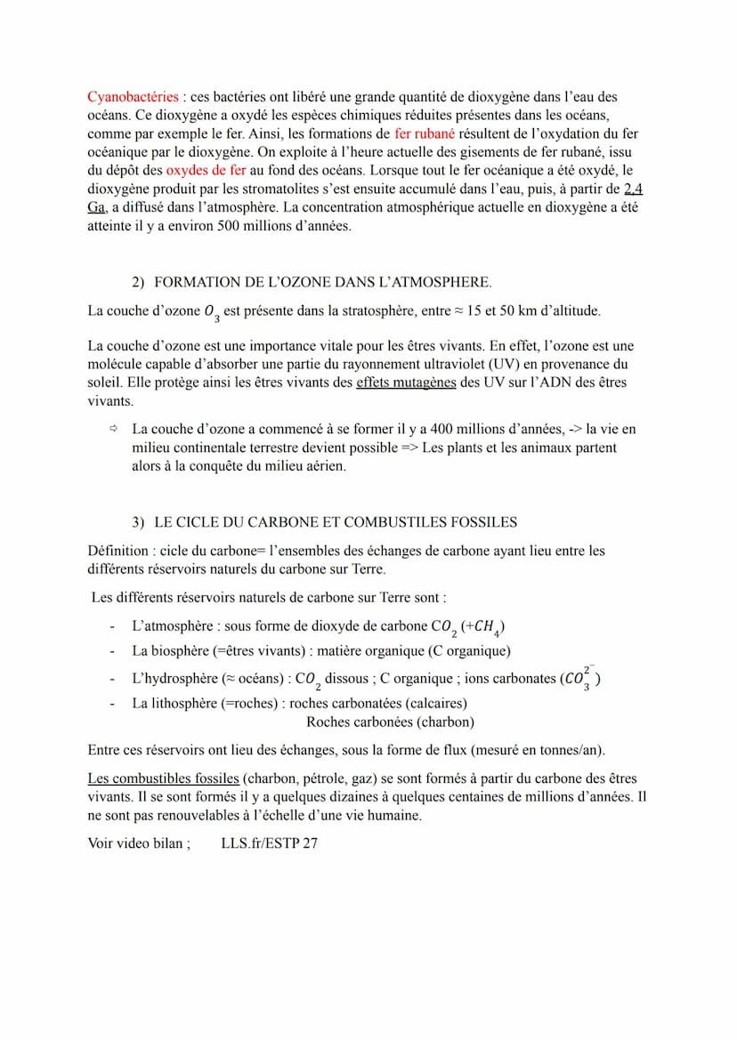 THEME 1: SCIENCE, CLIMAT ET SOCIETE
CHAPITRE 1: L'ATMOSPHERE TERRESTRE ET LA VIE.
La terre est formée il y a 4,6 milliards d'années, en même