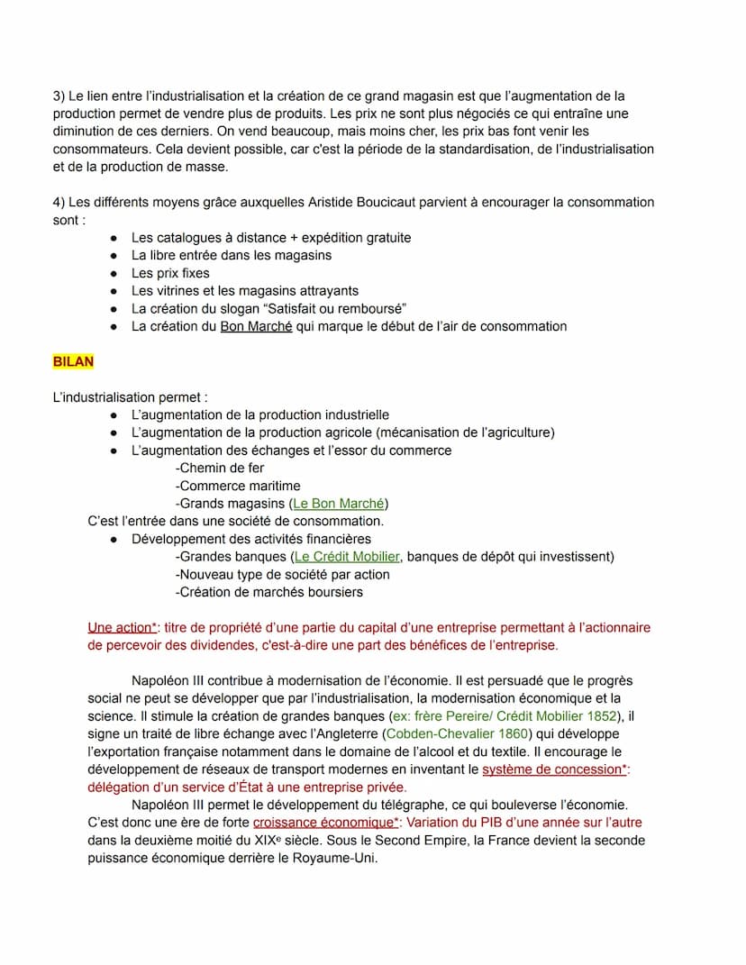 Chapitre 2: L'industrialisation et l'accélération des transformations économiques et
sociales en France (1848-1871)
Problématique : Comment 