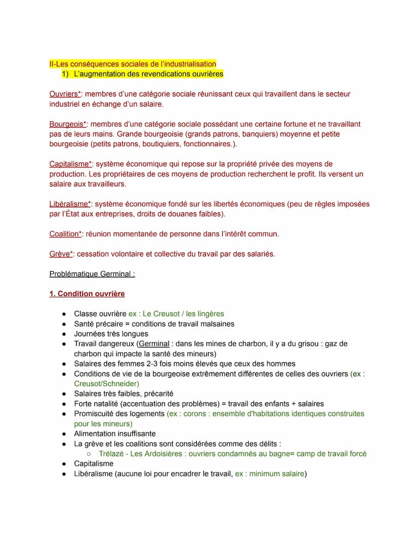Chapitre 2: L'industrialisation et l'accélération des transformations économiques et
sociales en France (1848-1871)
Problématique : Comment 