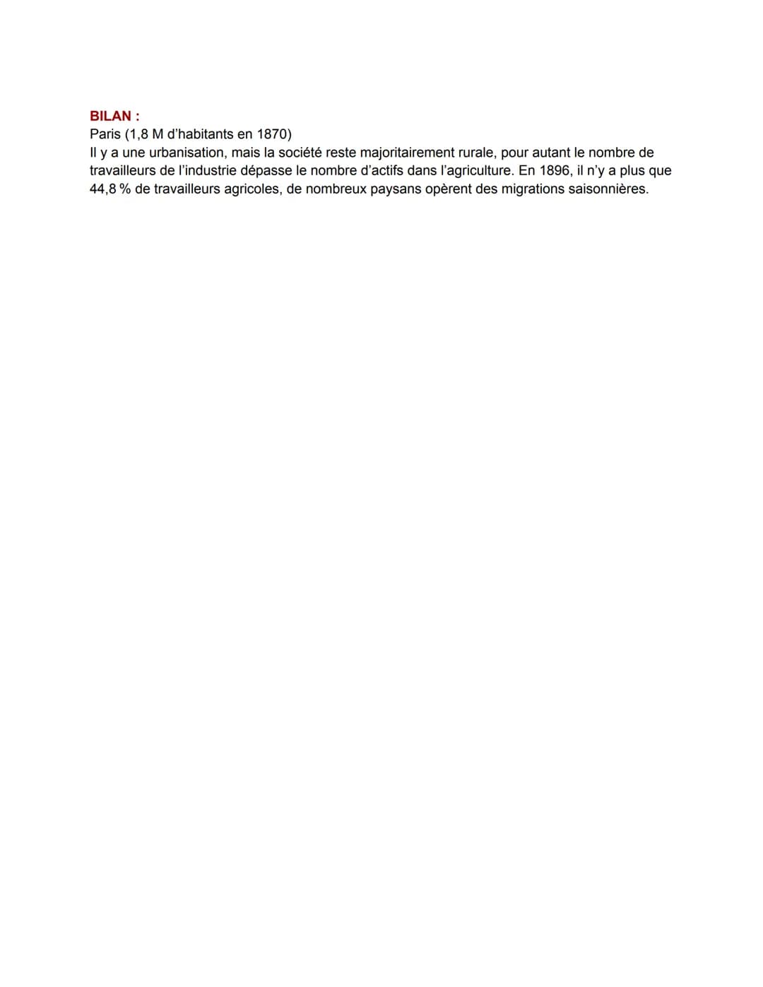 Chapitre 2: L'industrialisation et l'accélération des transformations économiques et
sociales en France (1848-1871)
Problématique : Comment 