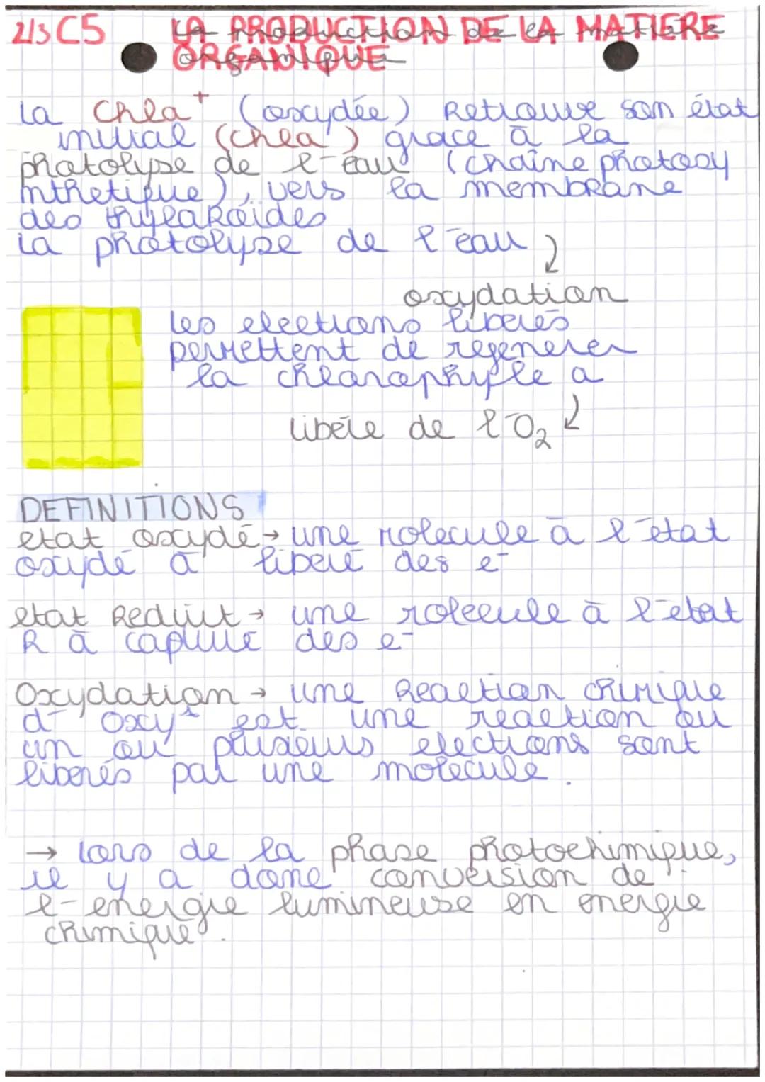 LA PRODUCTIOANDE LA MATIERE
1/3 C 5
ORGANIQUE
Chaque cellules chlorophyllienne contient
de nombreux chloroplastes
STUCTURE D'UN
CHLOROPLASTE