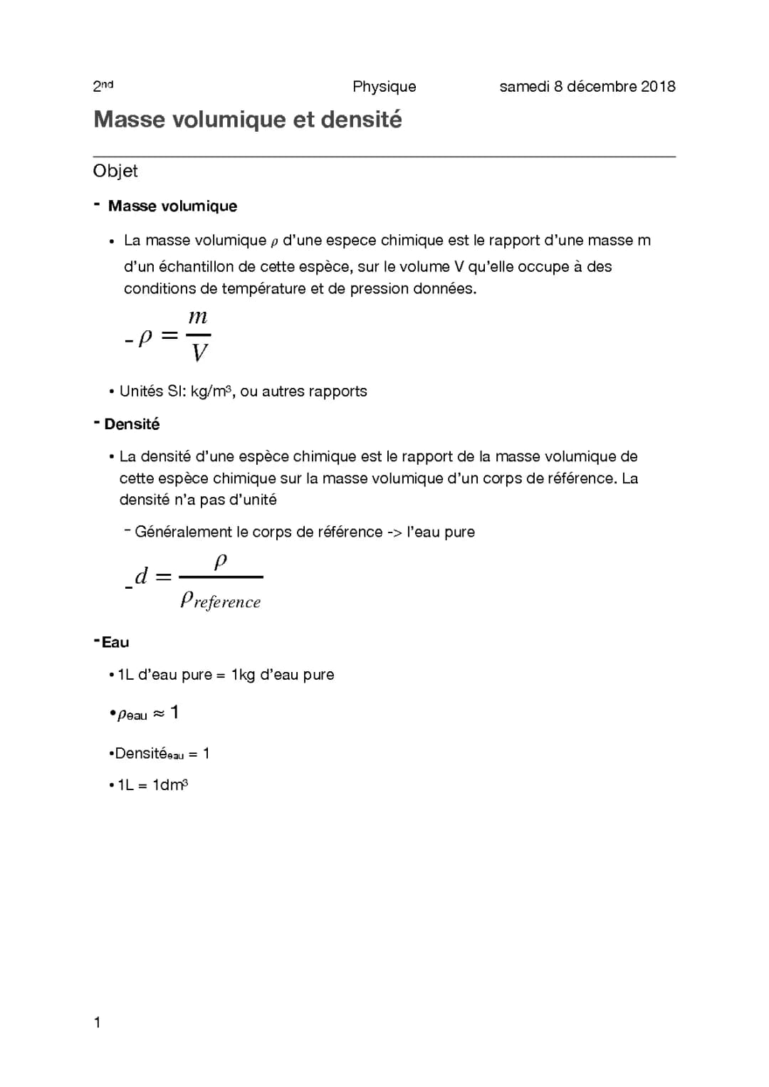 Masse Volumique et Densité - Formules et Différences pour Les Enfants