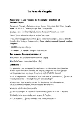 Know Fiche de révision la Peau de Chagrin  thumbnail