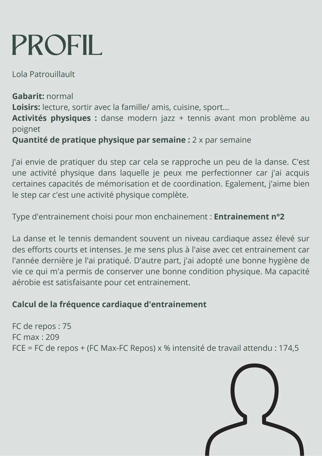 Lola Patrouillault 2022/2023
CARNET
D'ENTRAINEMENT
STEP RENSEIGNEMENTS
compétences attendues au BAC de step niveau 4
• Pour produire et iden