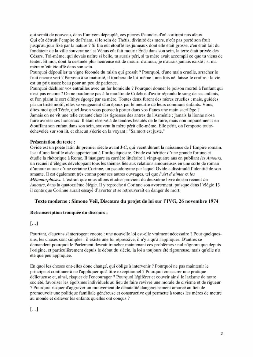Portfolio 2 : L'avortement
Texte Latin : Ovide, Les Amours, livre II, élégie 14
Texte:
Quid iuuat inmunes belli cessare puellas,
nec fera pe