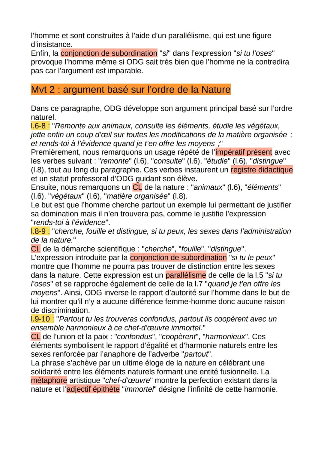 Introduction :
ODG est une femme engagée dans la Révolution française avec une vision
féministe.
L'extrait que nous allons étudier est l'ava