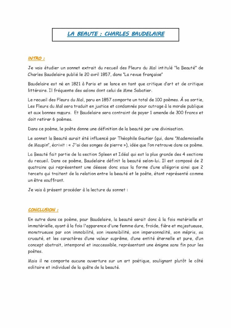 Know Analyse de texte « la Beauté » thumbnail