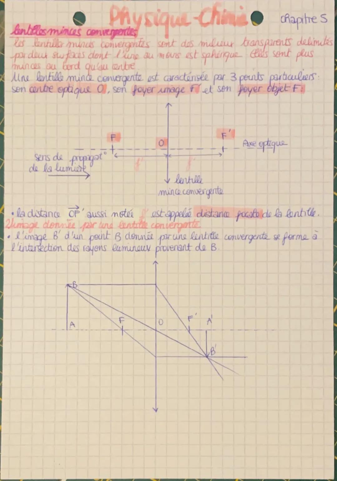 3) relation de conjugaison & de grandissement
2) relation de conjugaison
Λ
Ι
on
OA
b) relation de grandissement
AB
OA
४
AB
DA
· Ces relation