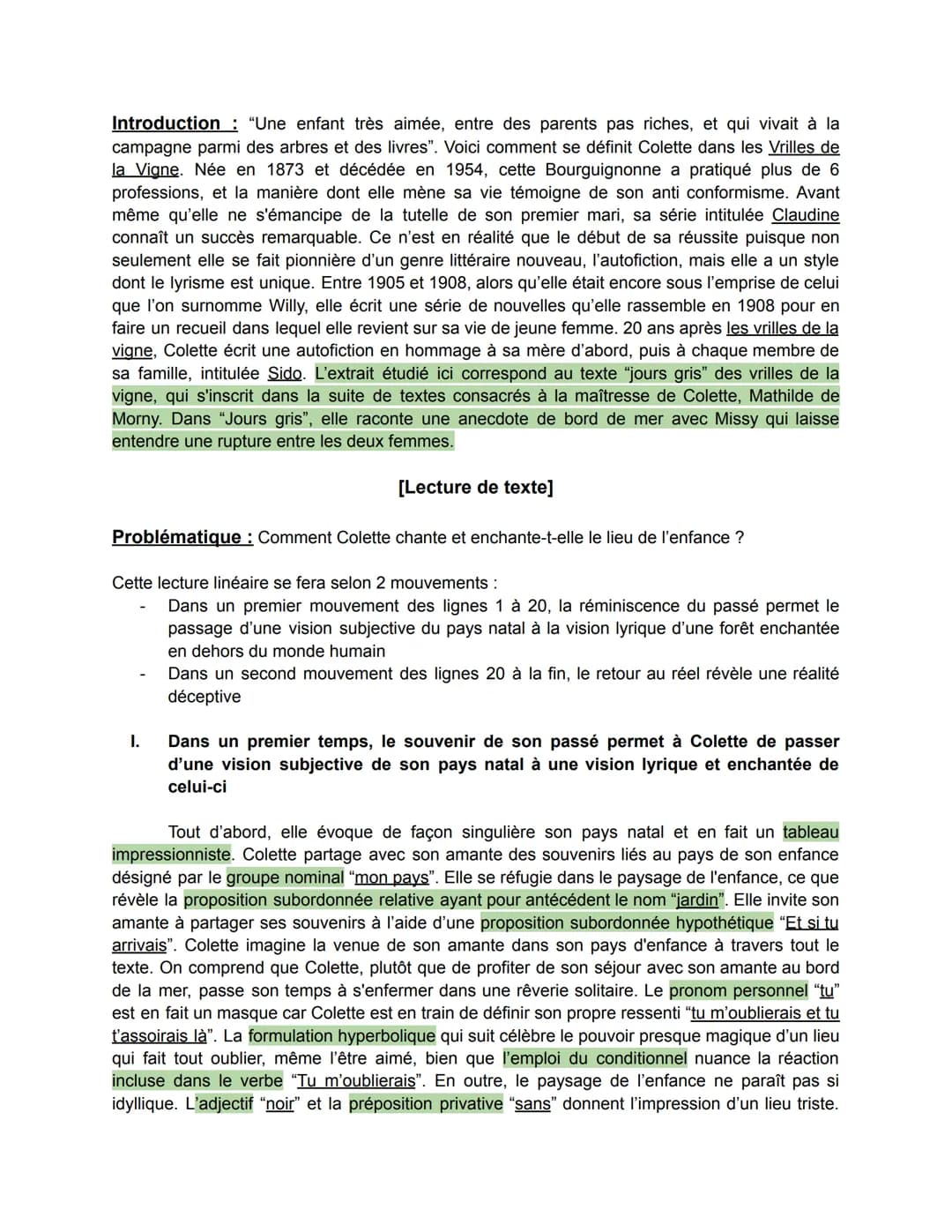 Introduction: "Une enfant très aimée, entre des parents pas riches, et qui vivait à la
campagne parmi des arbres et des livres". Voici comme