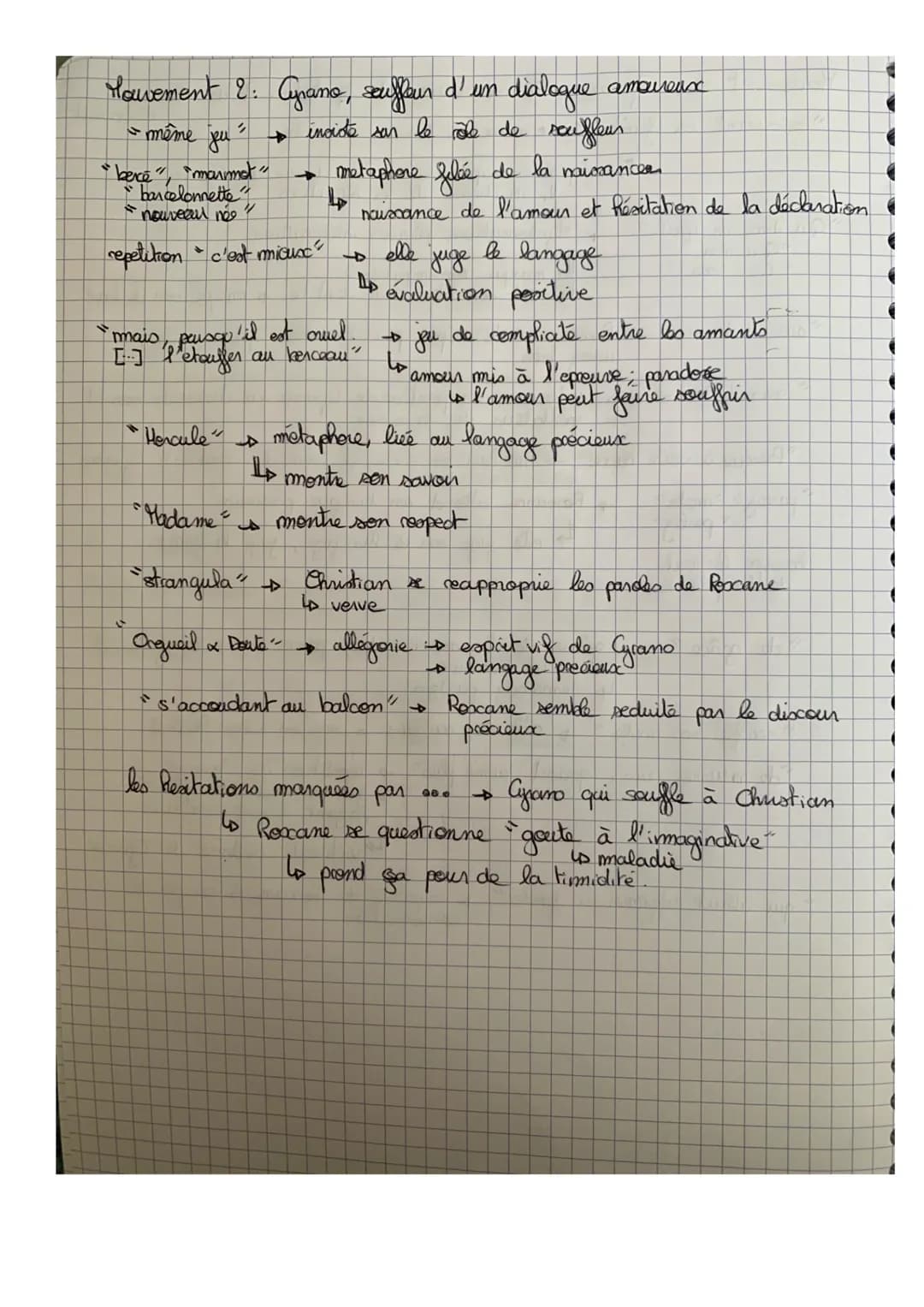 # ANALYSE LINÉAIRE n°3
→ Cyrano de Bergerac d'Edmond Rostand, acte III, scène 7
Comment Cyrano déclare son amour pour
Roxanne à travers le m