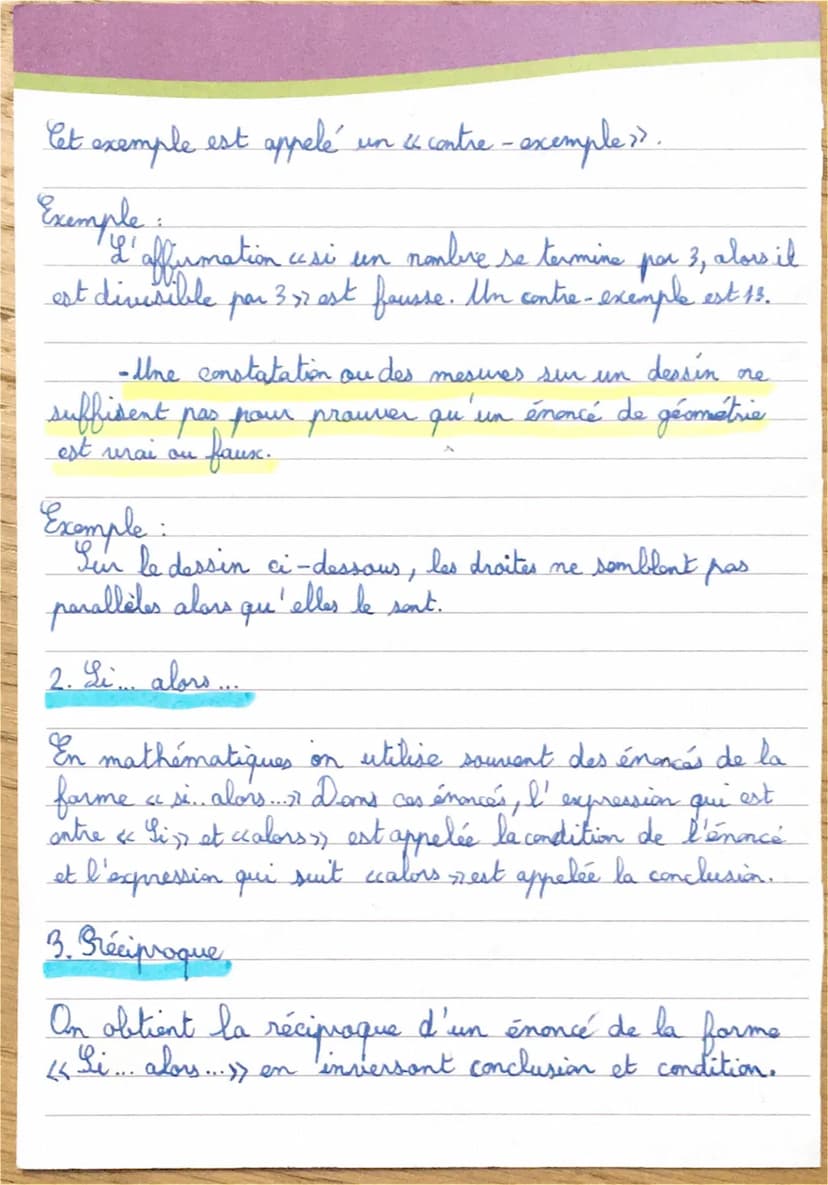 MATHS
1. Les règles du débat mathématique,
- Un énoncé mathématique est soit vrai, soit faux
Exemple:
I affirmation usi un
alors c'est un
qu
