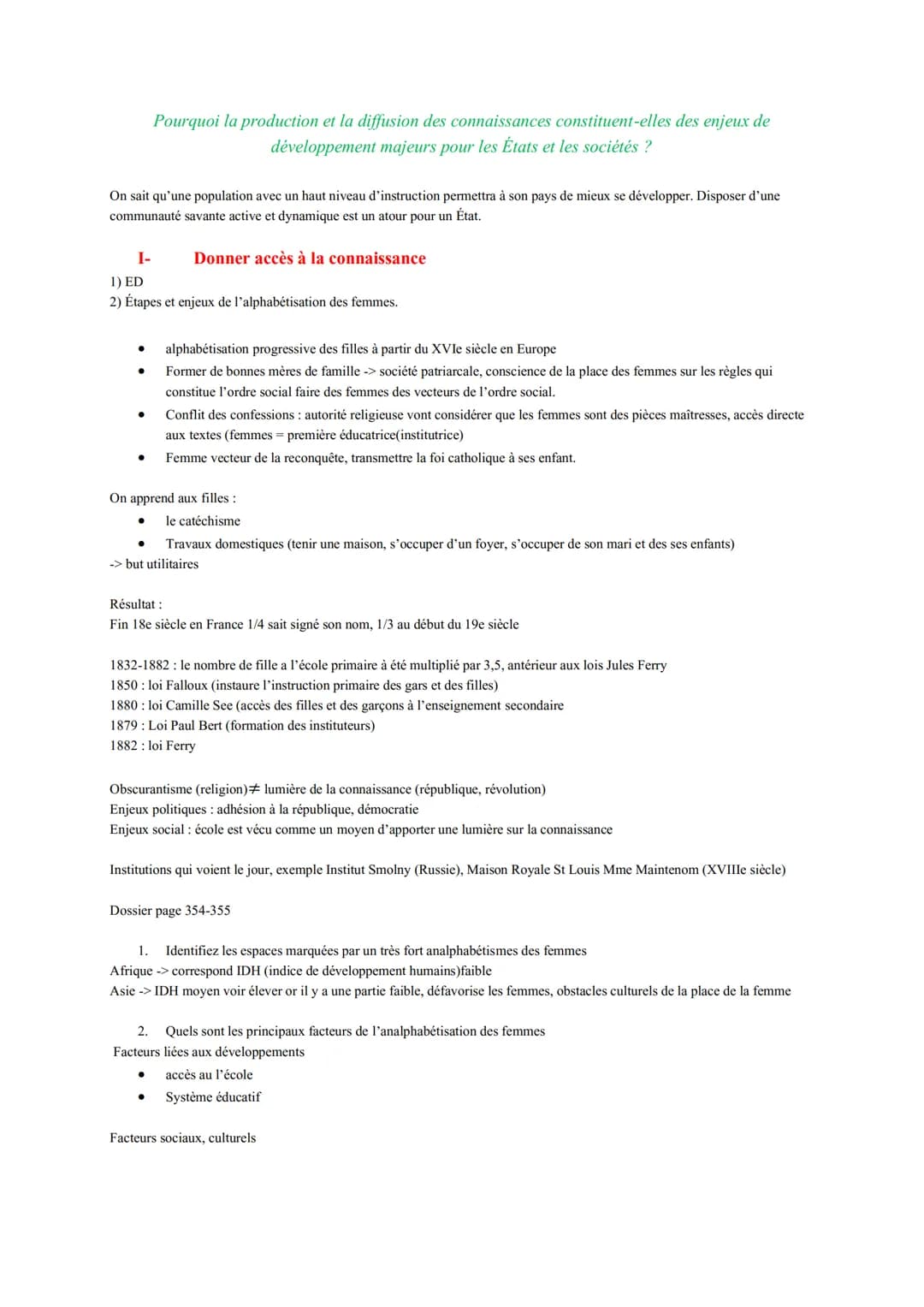 Thème 6: L'enjeu de la connaissance
Chapitre introductif
Objectifs :
- Présenter les conditions d'élaboration du savoir à l'échelle national