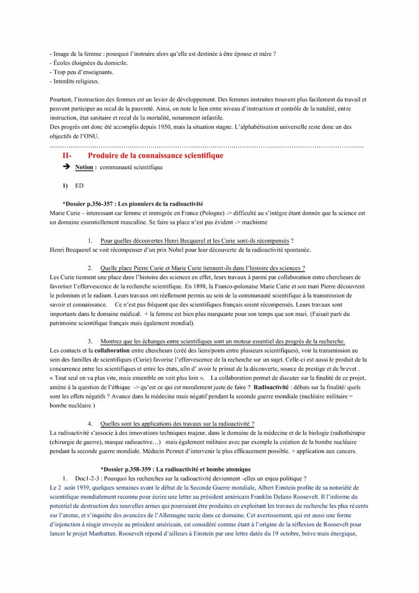 Thème 6: L'enjeu de la connaissance
Chapitre introductif
Objectifs :
- Présenter les conditions d'élaboration du savoir à l'échelle national
