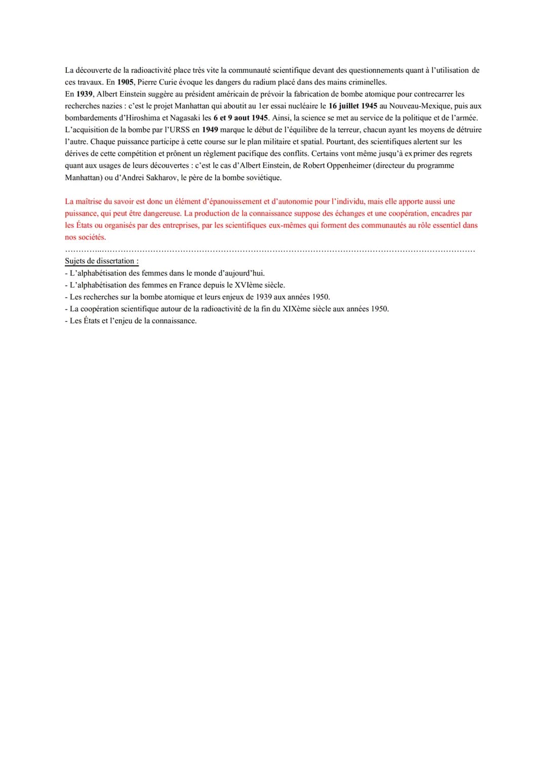 Thème 6: L'enjeu de la connaissance
Chapitre introductif
Objectifs :
- Présenter les conditions d'élaboration du savoir à l'échelle national