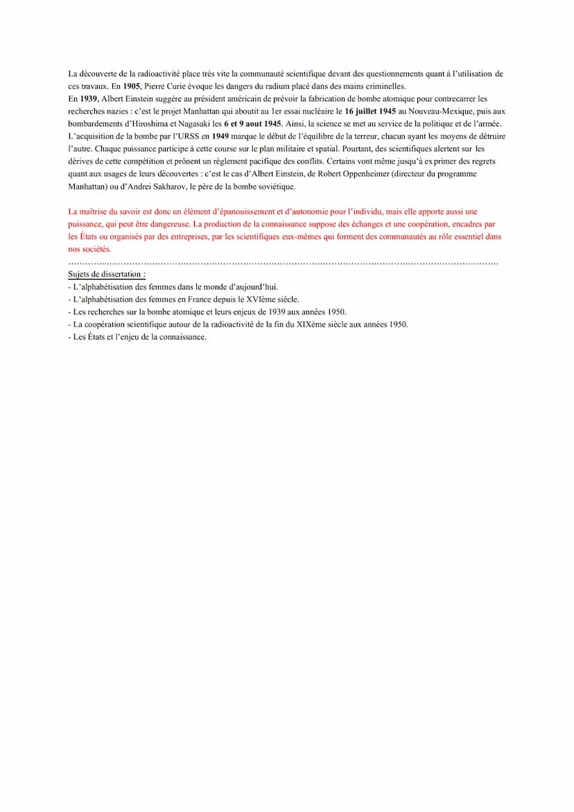 Thème 6: L'enjeu de la connaissance
Chapitre introductif
Objectifs :
- Présenter les conditions d'élaboration du savoir à l'échelle national