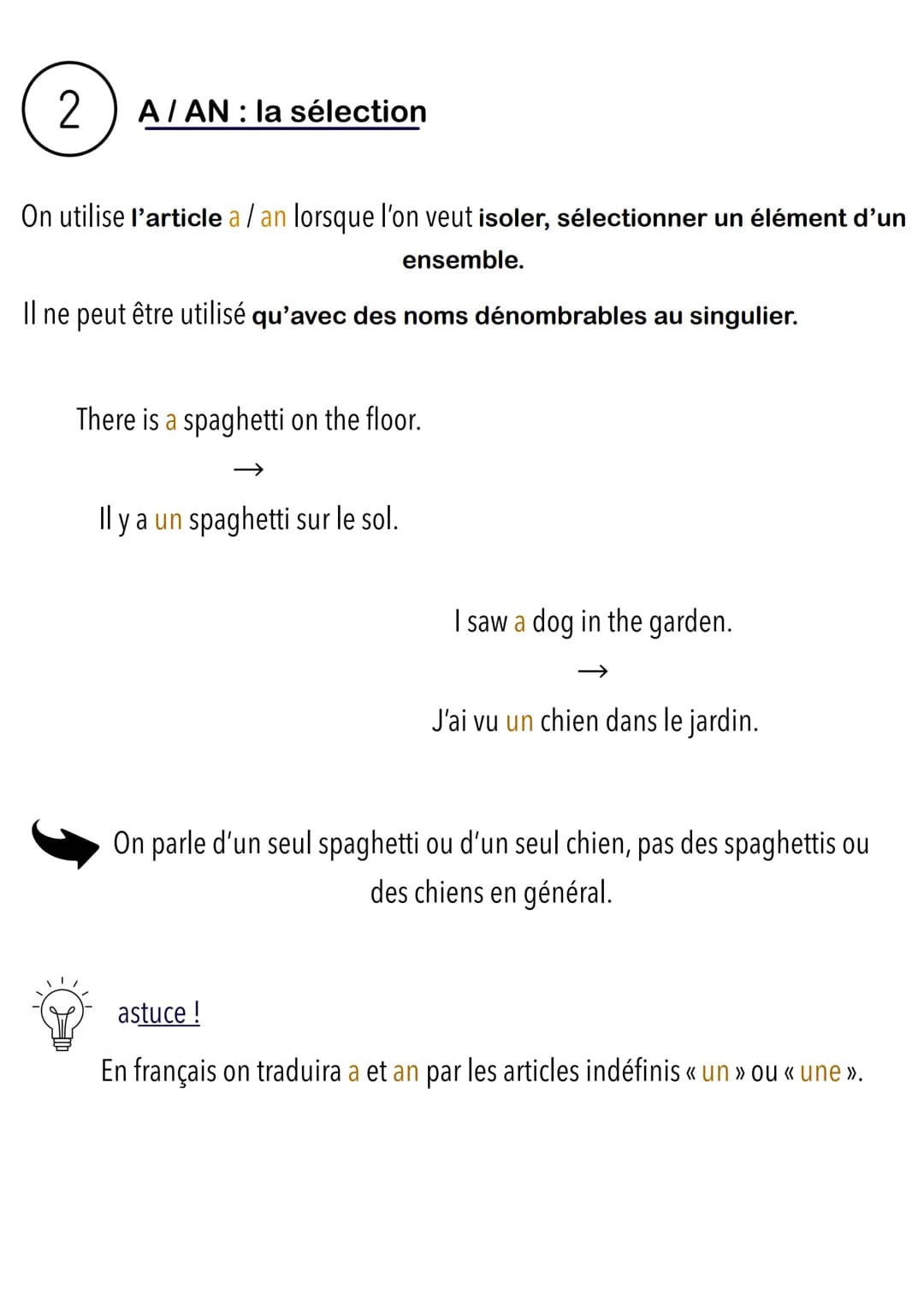les articles définis et les articles indéfinis.
pré-requis : cours sur les noms
Il existe plusieurs types de déterminants du nom, parmi lesq