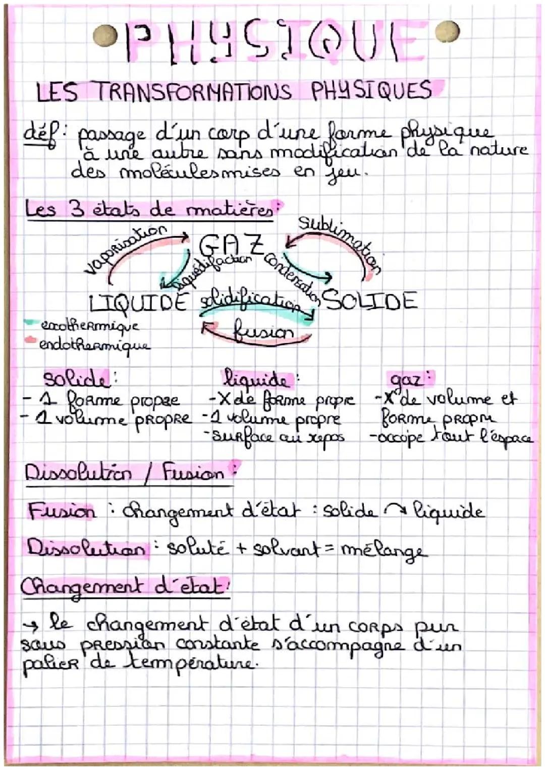 Découvre les Changements d'État de la Matière et Transformations Physiques !