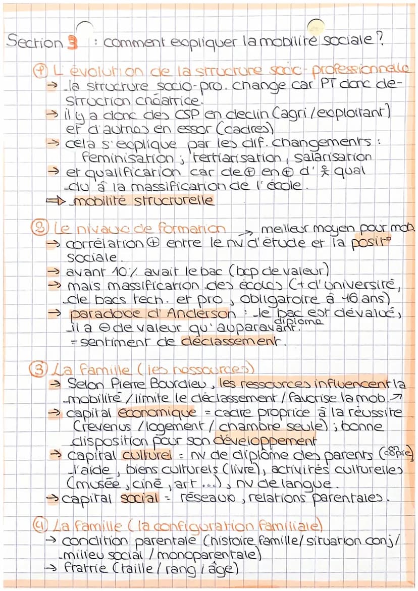 Sociologie
Chapiina
_4
: Quels sont (c) caracherisques erlas
facreurs, de la mobilite sociala?
moliune: changement dans l'espace. C'est un d