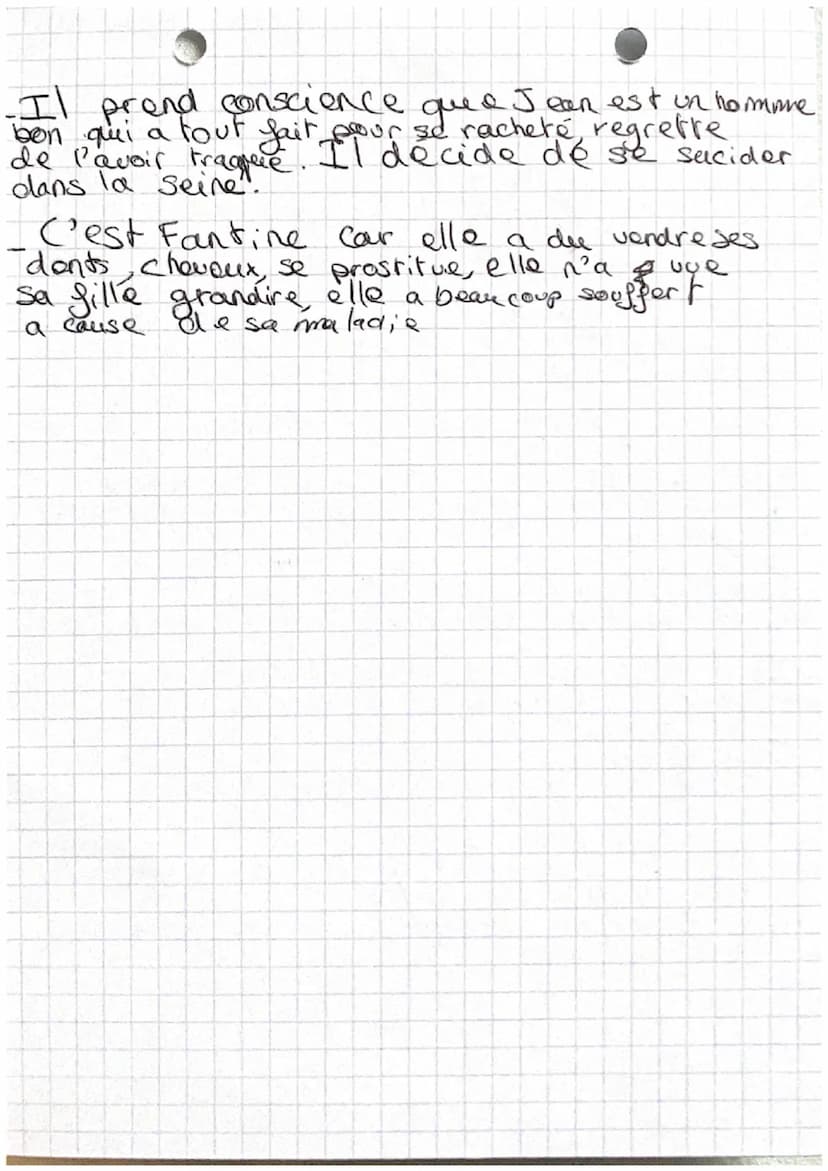 23
Français
Fantine est la mère de Cosette.
Jean Valjean est comme le père adoptif de
Cosette il reprends Casette aux thénardiers
- Ces the 