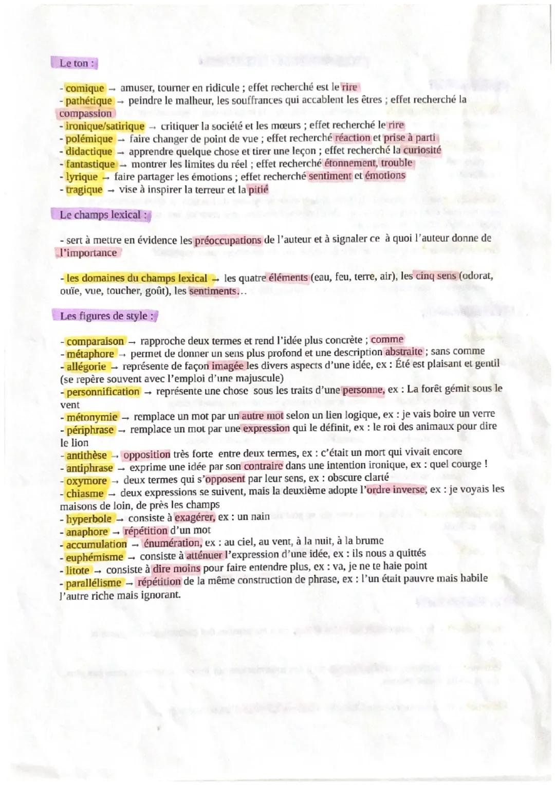 LES PROCÉDÉS LITTÉRAIRES
La ponctuation:
- le point d'exclamation!: peut exprimer la surprise, la stupéfaction, l'étonnement, la colère,
l'e