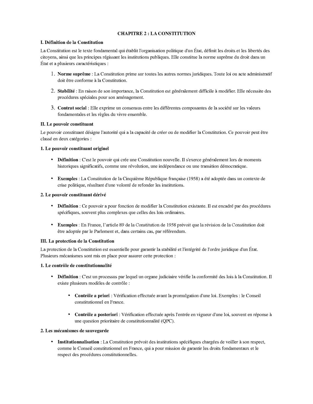 Chapitre 2 LA CONSTITUTION