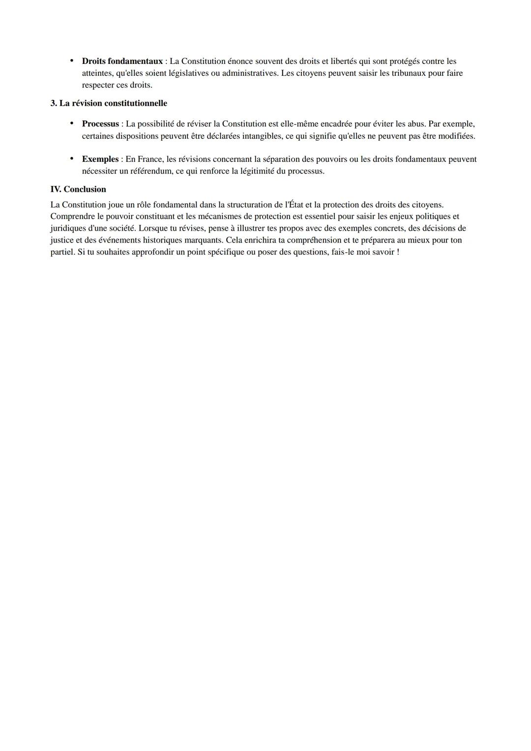 CHAPITRE 2: LA CONSTITUTION
I. Définition de la Constitution
La Constitution est le texte fondamental qui établit l'organisation politique d