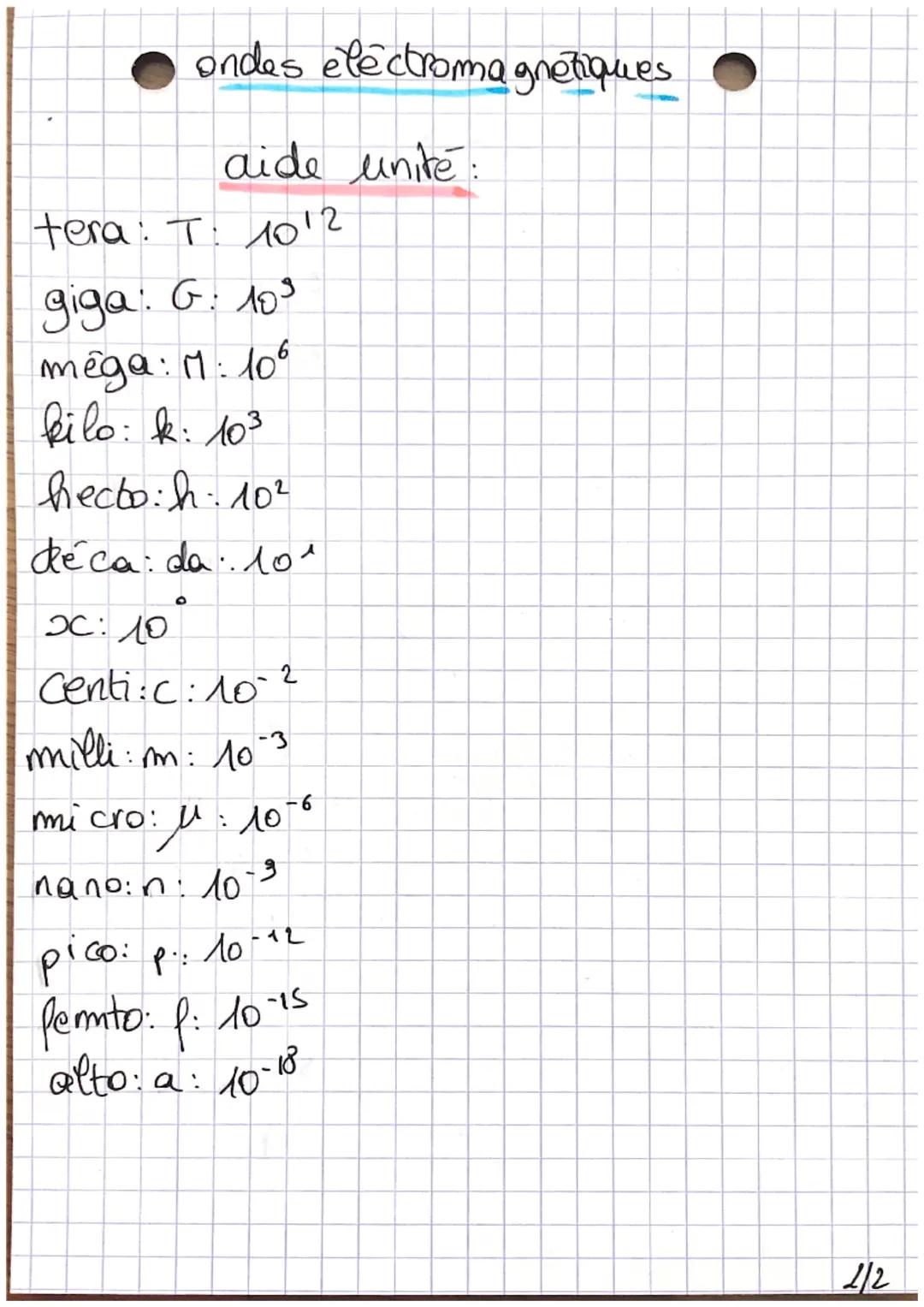 ultra-violet,
rayons X, rayon gamma:
longueur d'onde
inférieur à
800nm
↓
Application:
raaisgraphie, dermatologie

Vitesse de propagation de 