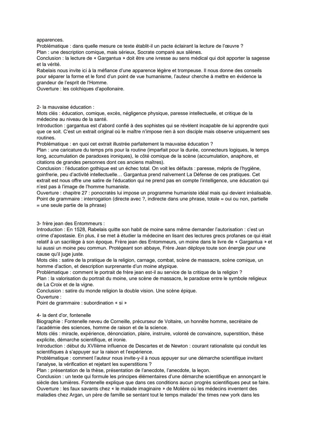 Baccalauréat français, 1ère partie :
PARCOURS LITTÉRAIRES :
1. Rire et Savoir
2. Spectacle et Comédie
3. Esthétique et Valeur
4. Modernité P