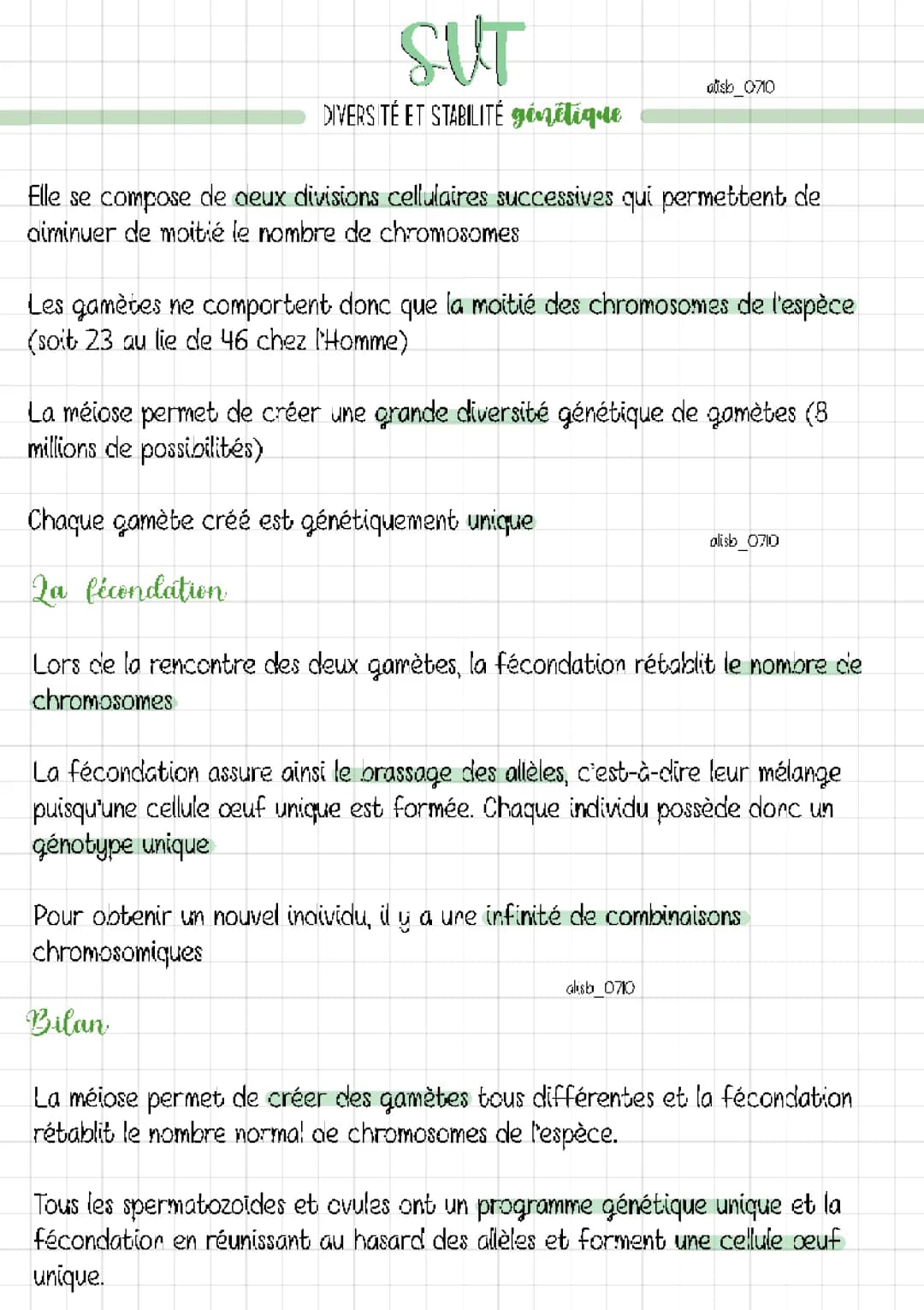 SVT : Diversité et stabilité génétique 2