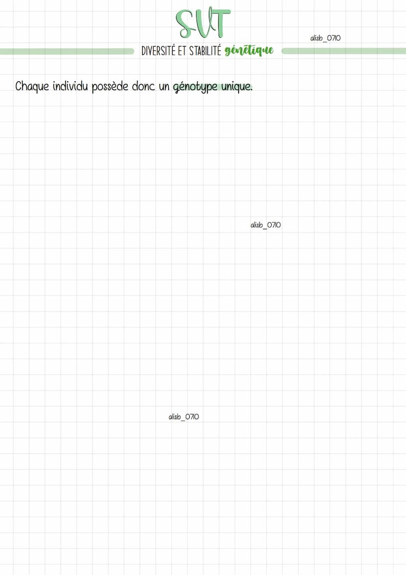 SUT
DIVERSITÉ ET STABILITÉ génétique
Elle se compose de deux divisions cellulaires successives qui permettent de
diminuer de moitié le nombr