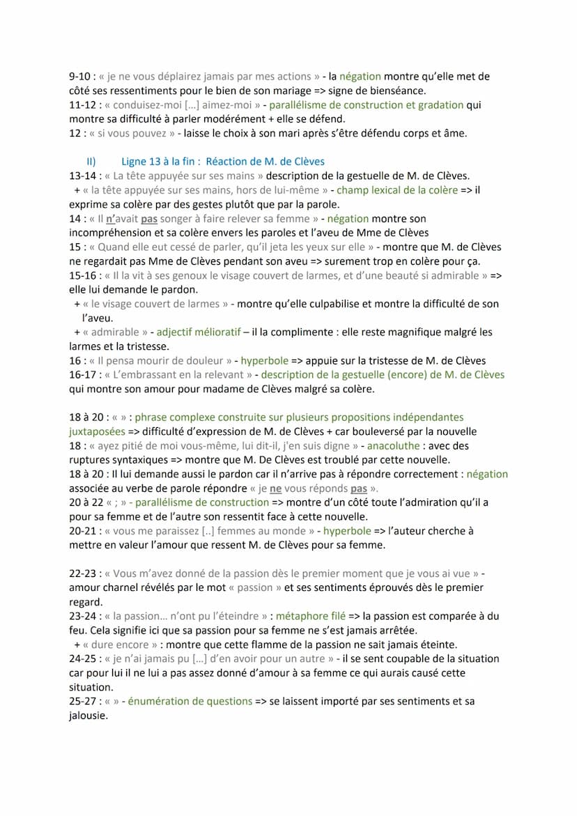 Texte 2: L'aveu
<< Eh bien, Monsieur, lui répondit-elle en se jetant à ses genoux, je vais vous faire un
aveu que l'on n'a jamais fait à son