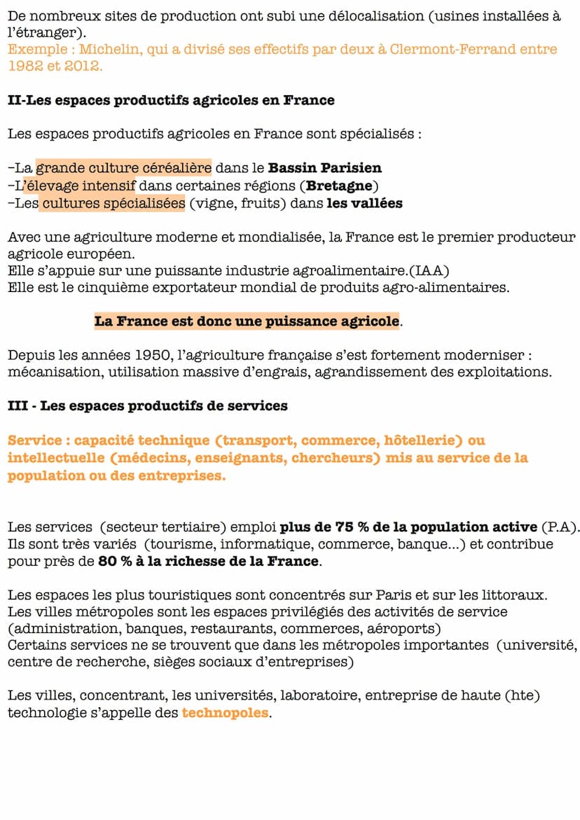 Histoire
Chapitre 5 : Les espaces productifs et leurs évolutions
Introduction : un espace productif est une partie du territoire aménagée po