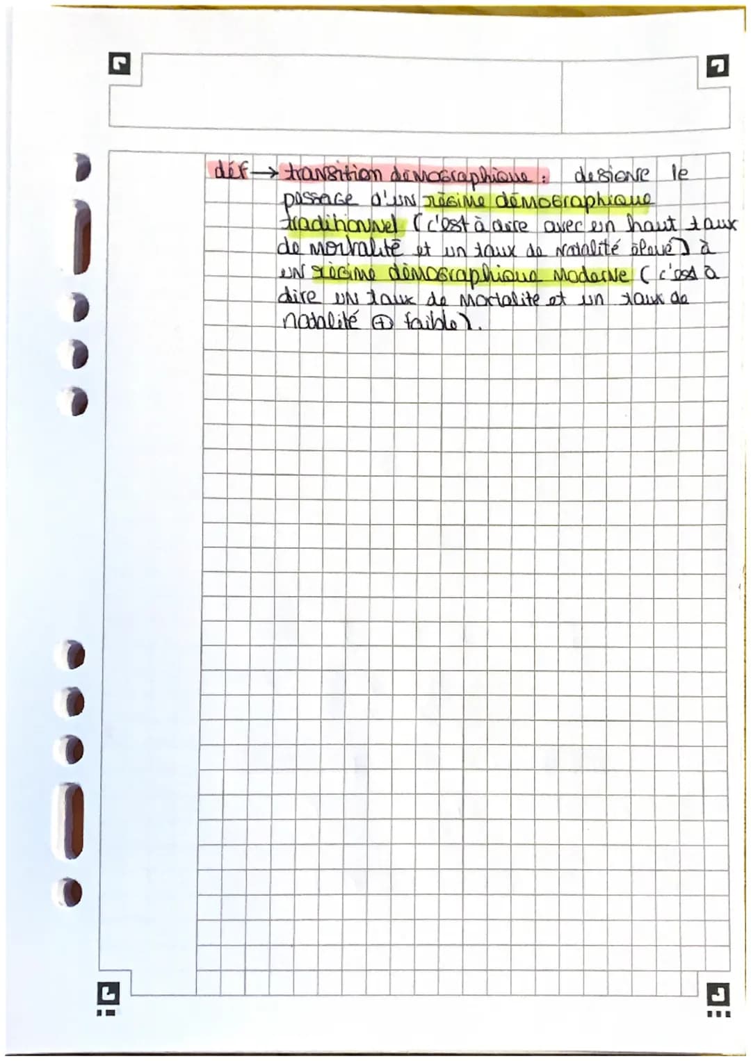 J!
LA TRANSITION
DEMOGRAPHIQUE
Phasell: Ferde modalité mais mortalité
= populat augmente doucement
CAUSES: Morts infantile, accident,
Spiden