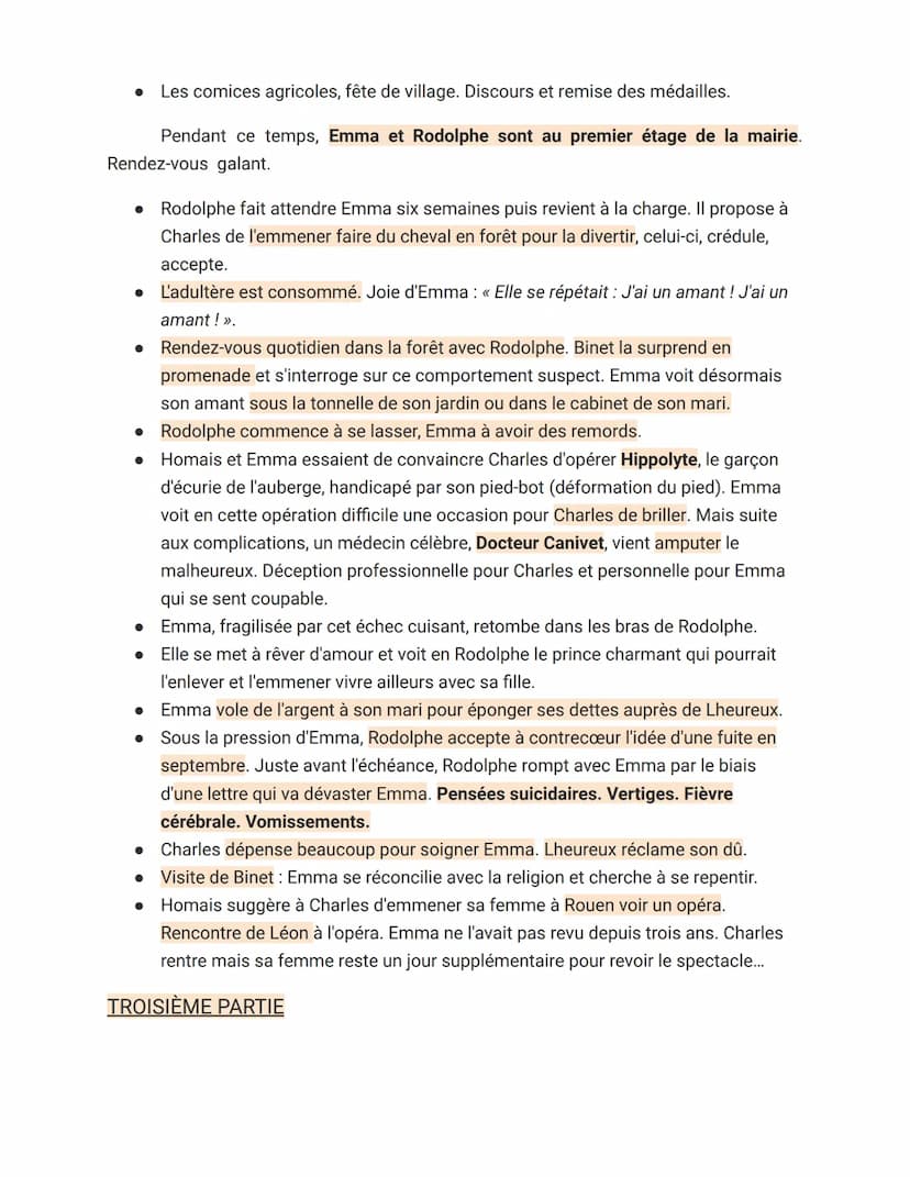 Madame Bovary
Résumé :
Présentation :
● Madame Bovary est un roman de Gustave Flaubert paru en 1856. Il raconte la vie
d'Emma, femme de méde