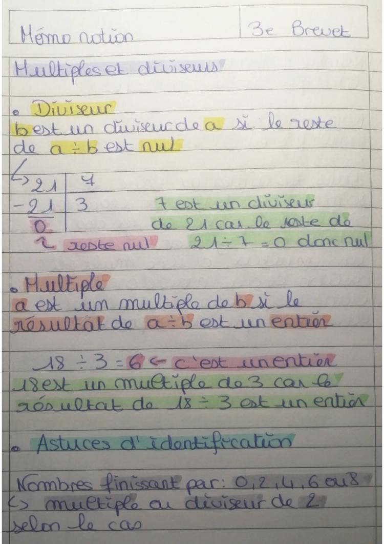 Know Multiples et diviseurs.  thumbnail