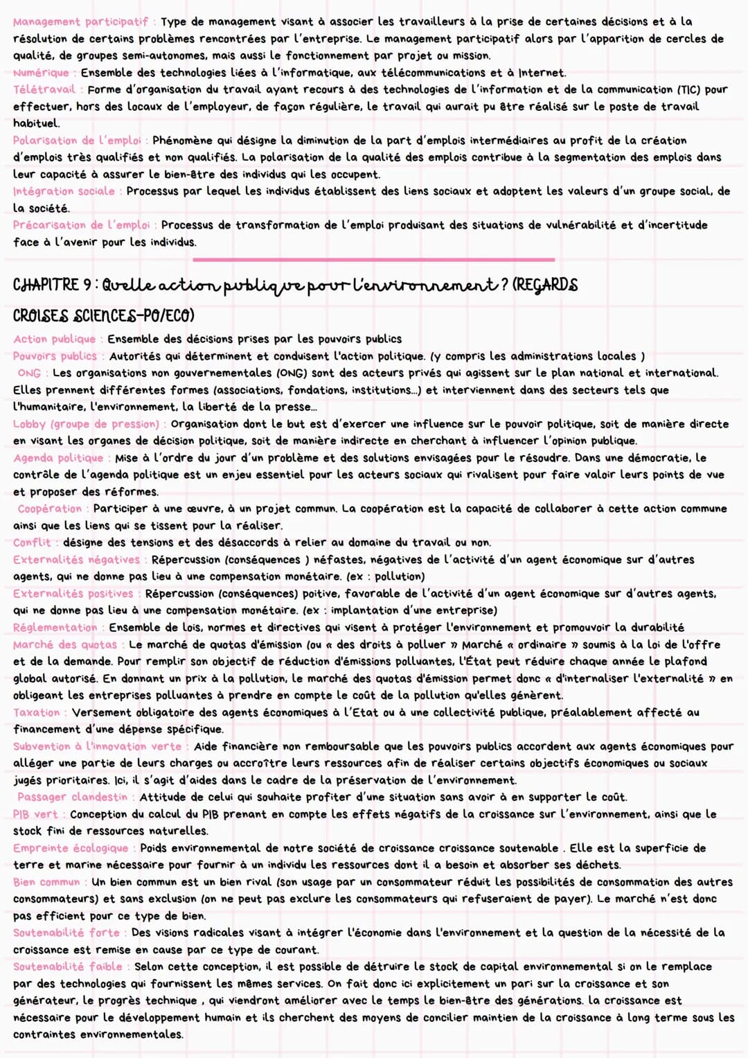 SES
Ma fiche
définitions
CHAPITRE 1: Quels sont les sources et les défis de la croissance
économique? (ECO)
Croissance économique La croissa