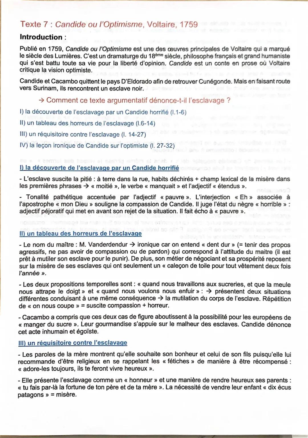 Analyse linéaire Candide ou l'optimisme chapitres 1 et 19, Candide de Voltaire